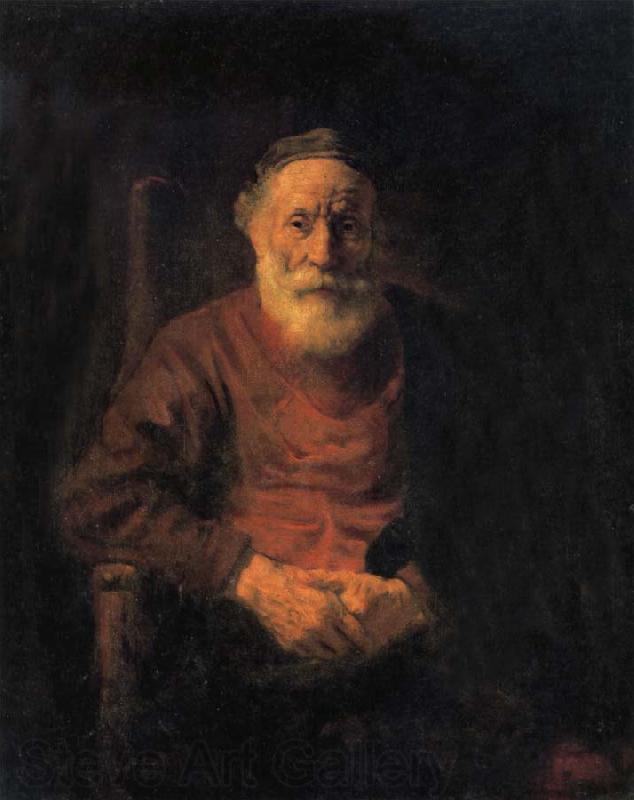 REMBRANDT Harmenszoon van Rijn Portrait of Old Man in Red France oil painting art
